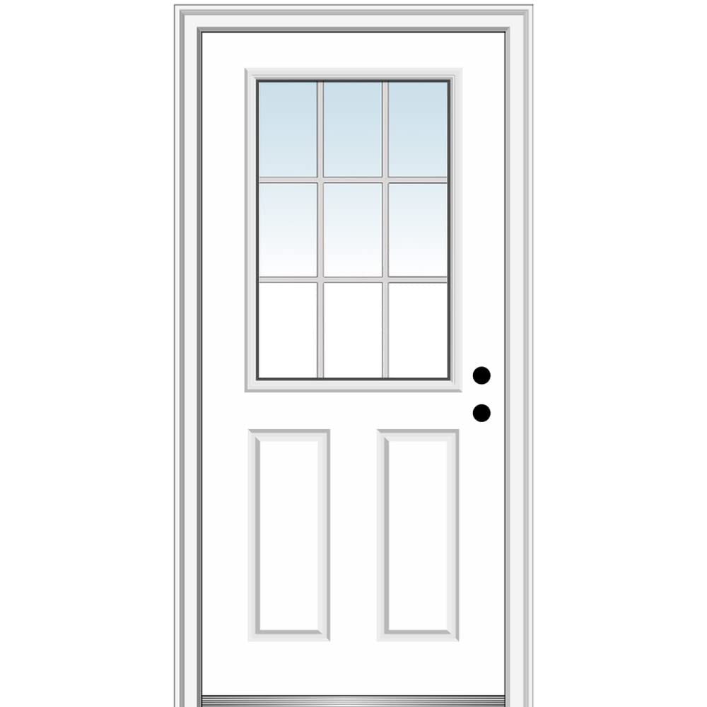 Steel Primed Left-Hand Inswing 1/2 Lite 2-Panel Prehung Front Door 36" x 80" X948164