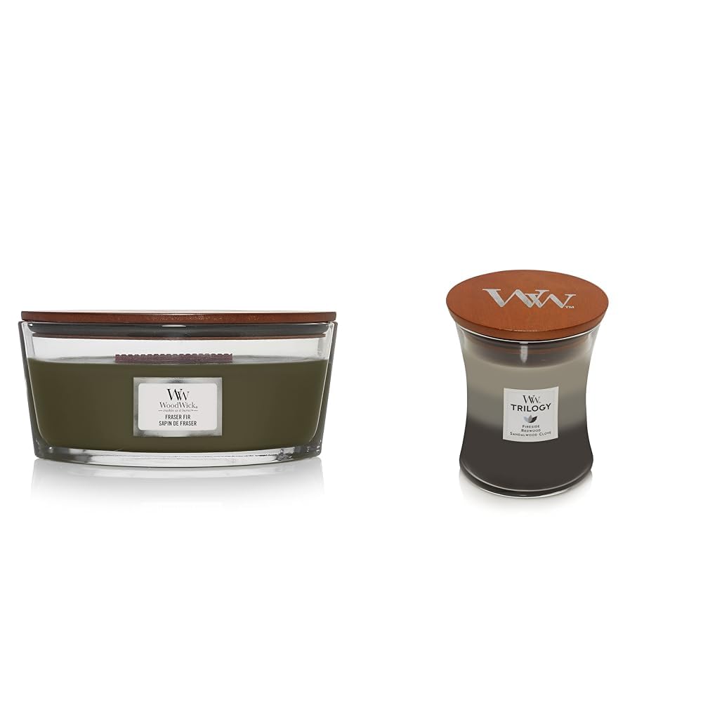 Scented Candle, 16oz Soy Blend Wax Wood Wick U246662
