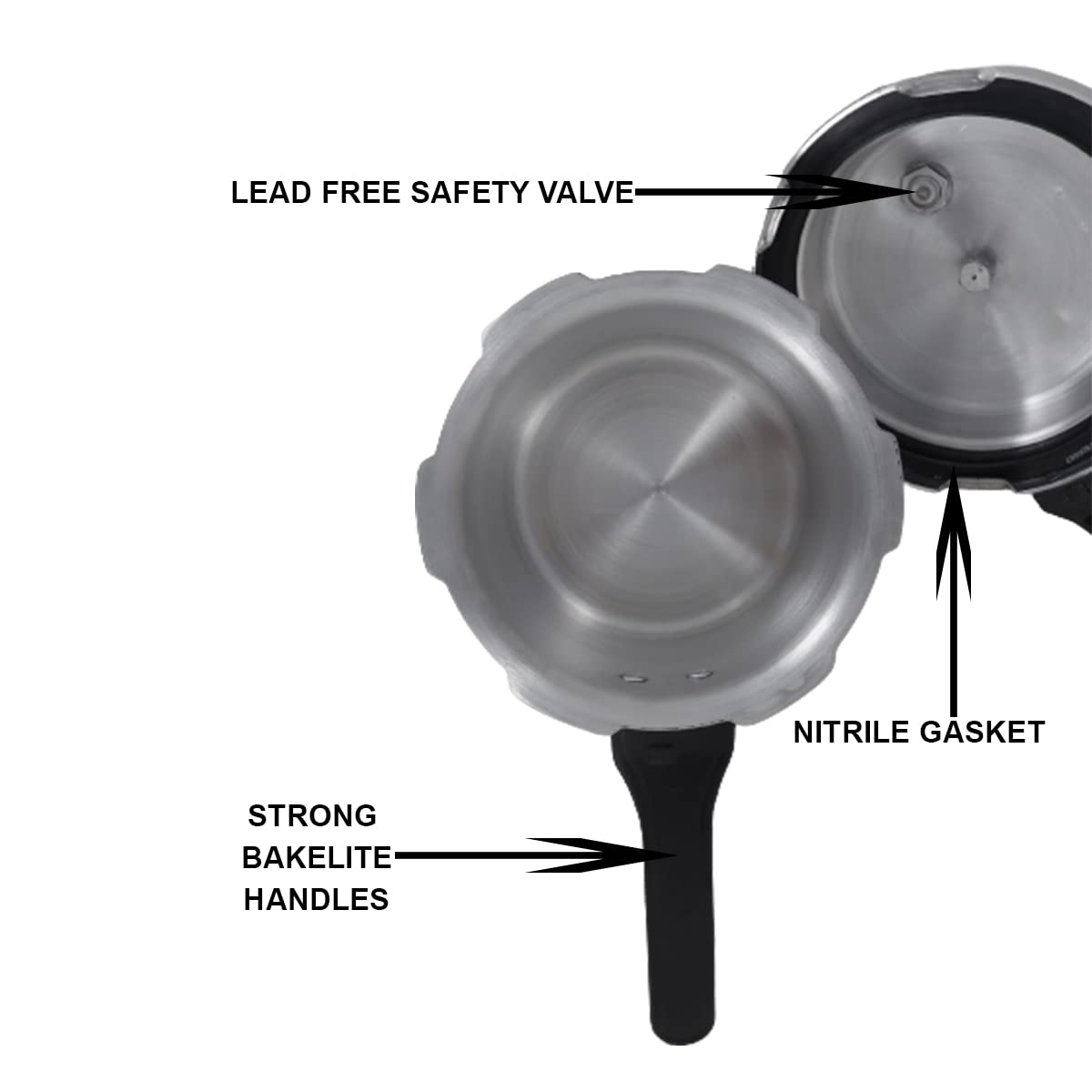 Aluminium 2 Liters Outer Lid Pressure Cooker O4827