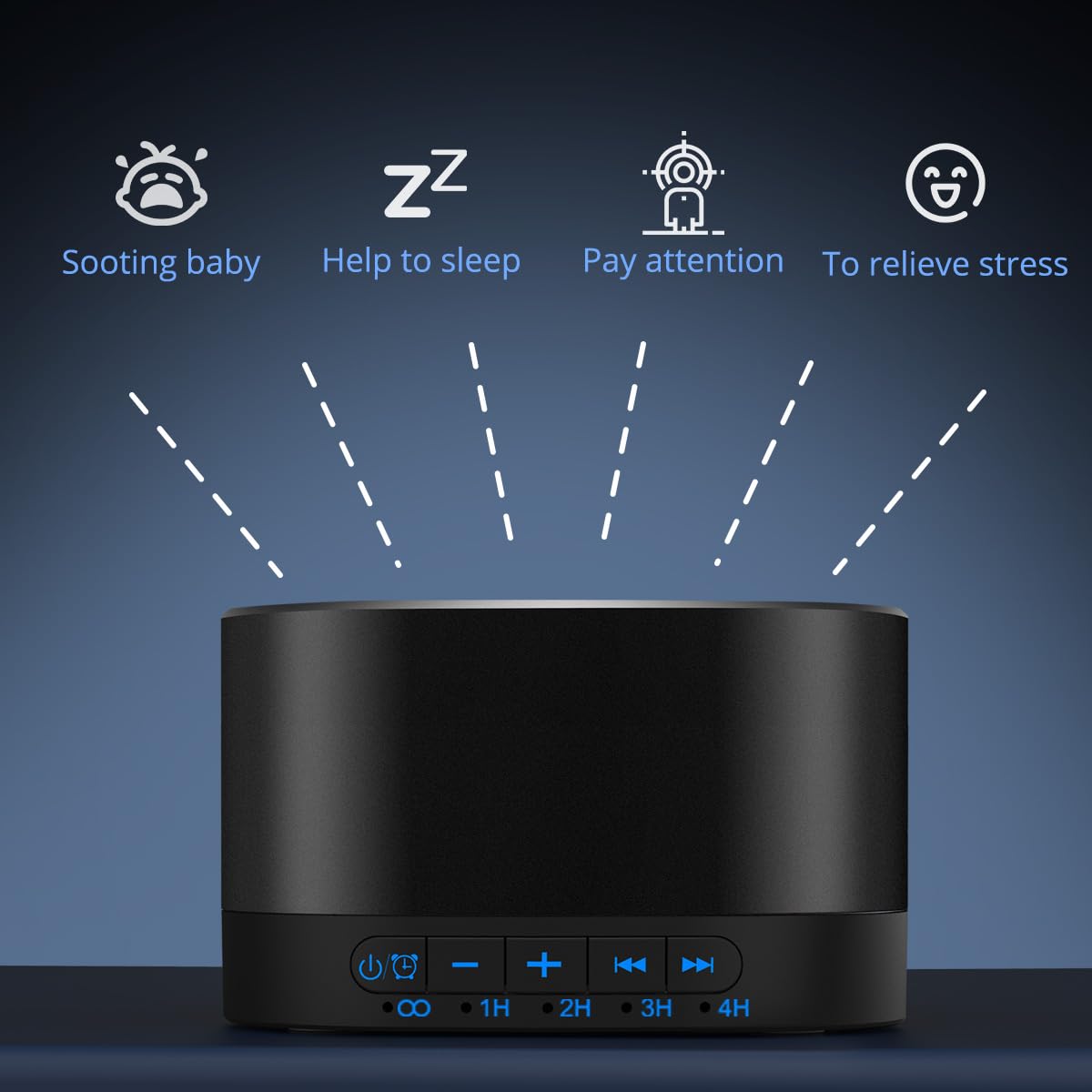 White Noise Machine with 20 Non Looping Sounds F81588