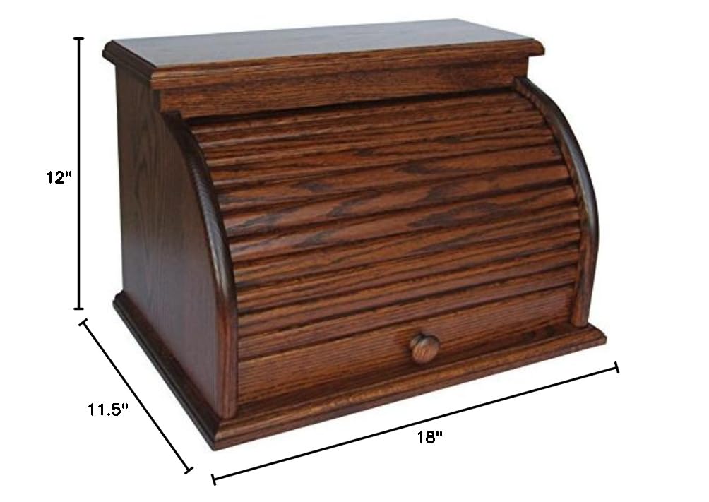 Oak Roll Top Bread Box O152
