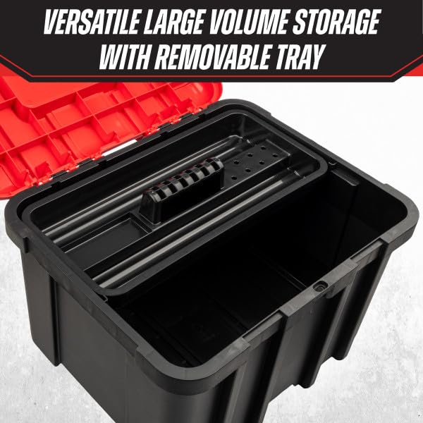 Extra Large Red Plastic Tool Box Organizer X231