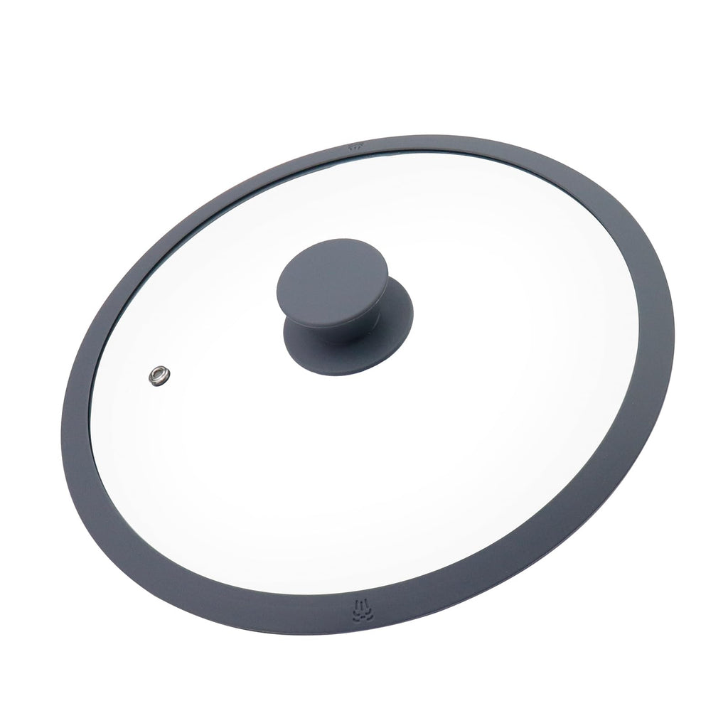 10.5" Round Tempered Glass Lid with Silicone Rim M4642