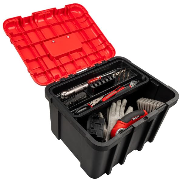 Extra Large Red Plastic Tool Box Organizer X231
