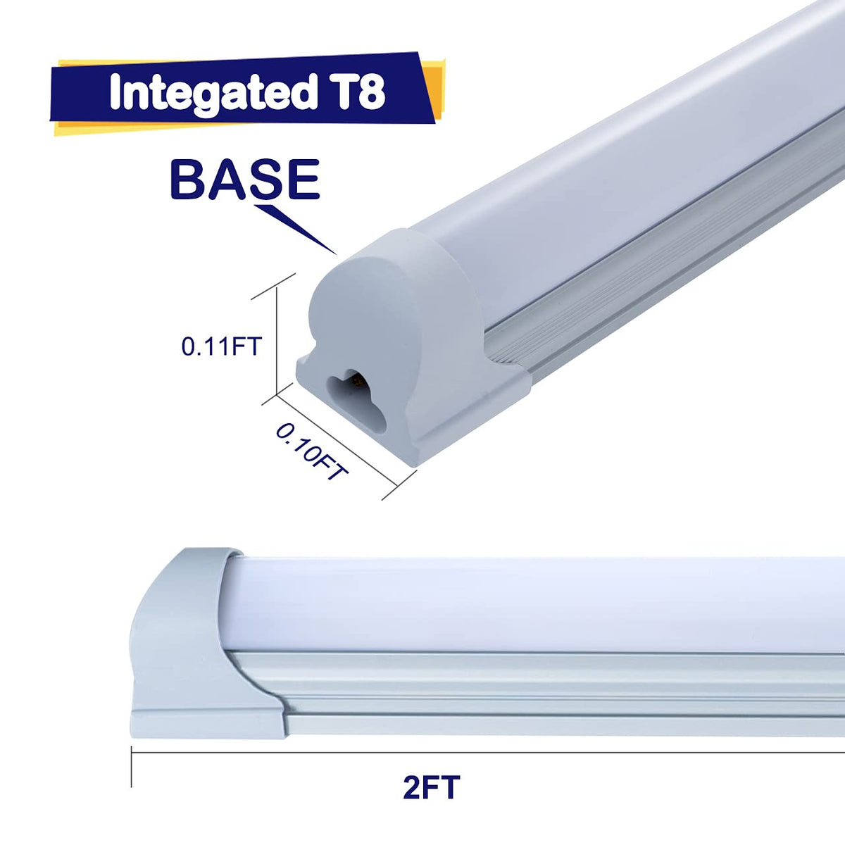 48 Pack 2FT 10W 6000K Linkable LED Shop Light with On/Off Switch V384