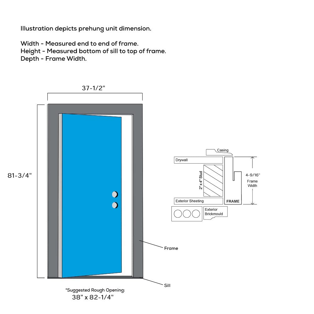 Steel Primed Left-Hand Inswing 1/2 Lite 2-Panel Prehung Front Door 36" x 80" X948164