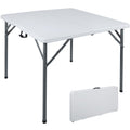 White Square Folding Card Table V484237