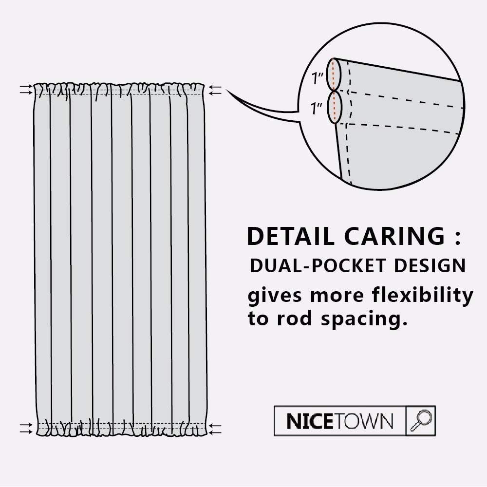 Grey Blackout Thermal Insulated Curtains J773871