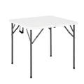 White Plastic Folding Card Table with Carrying Handle W819541