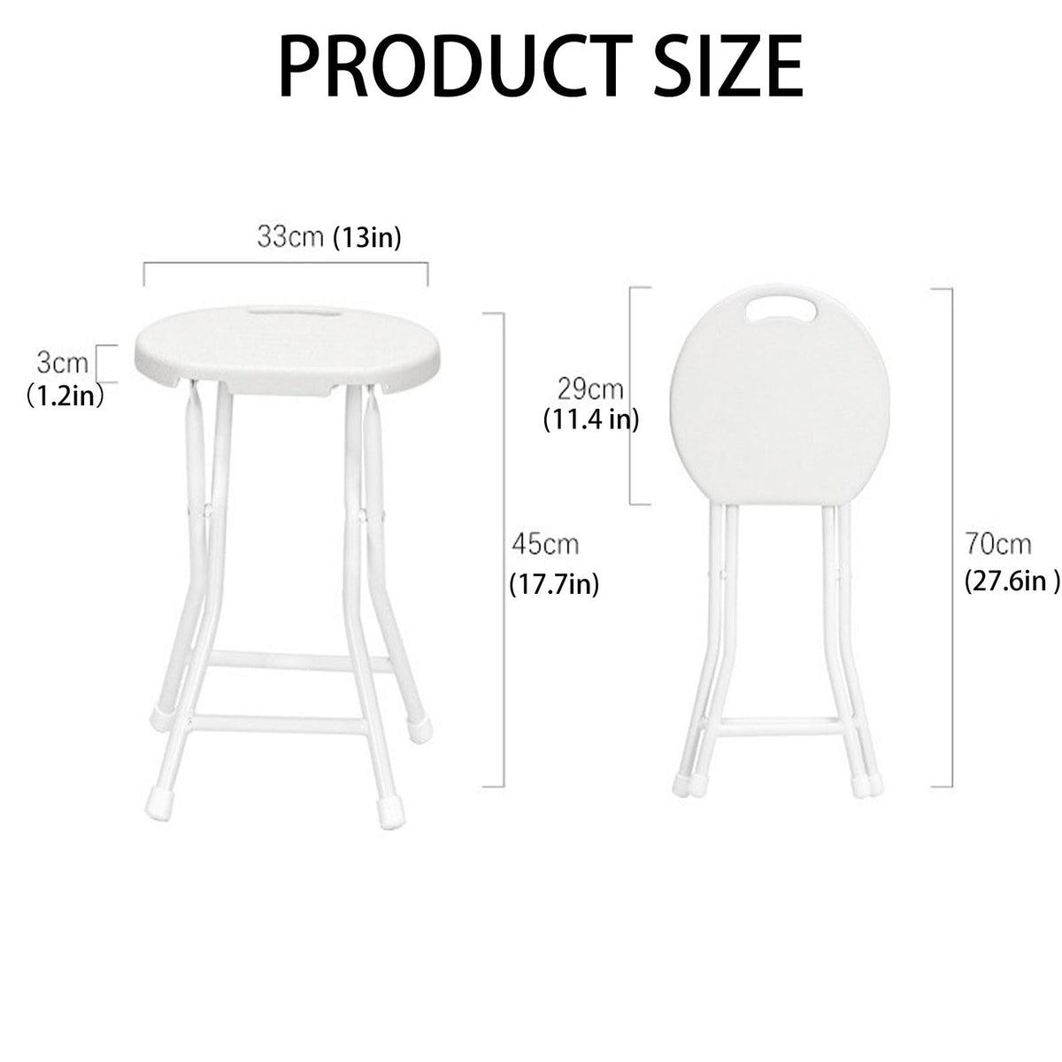 18 inch Portable Folding Plastic Stool with Steel Frame H913