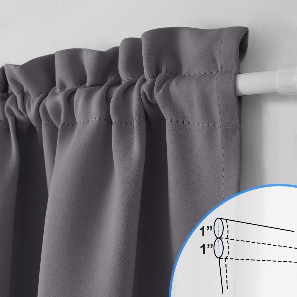 Grey Blackout Thermal Insulated Curtains J773871