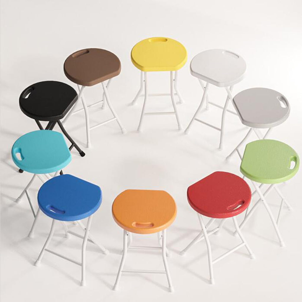 18 inch Portable Folding Plastic Stool with Steel Frame H913