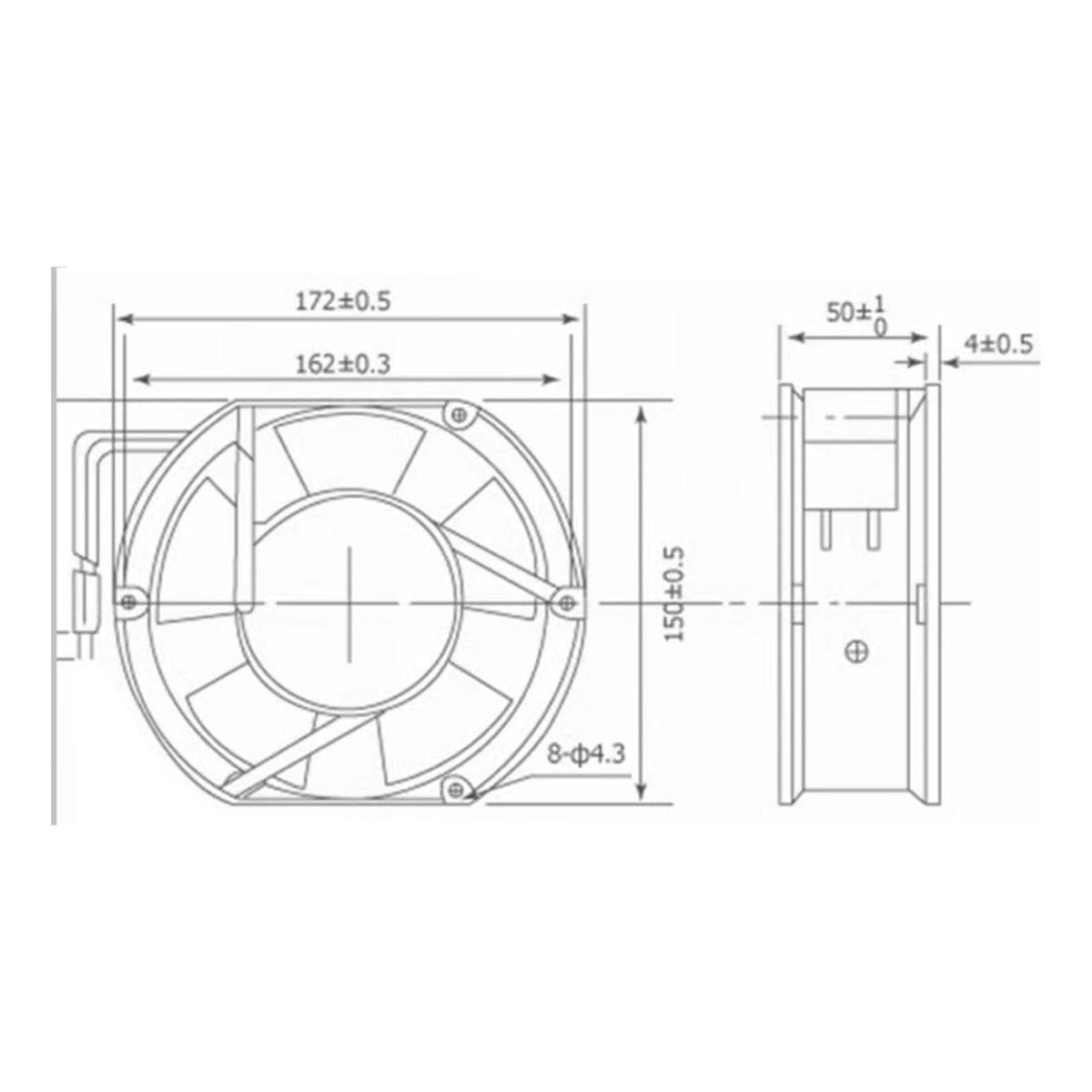 172mm DC 24V Case Fan R1350
