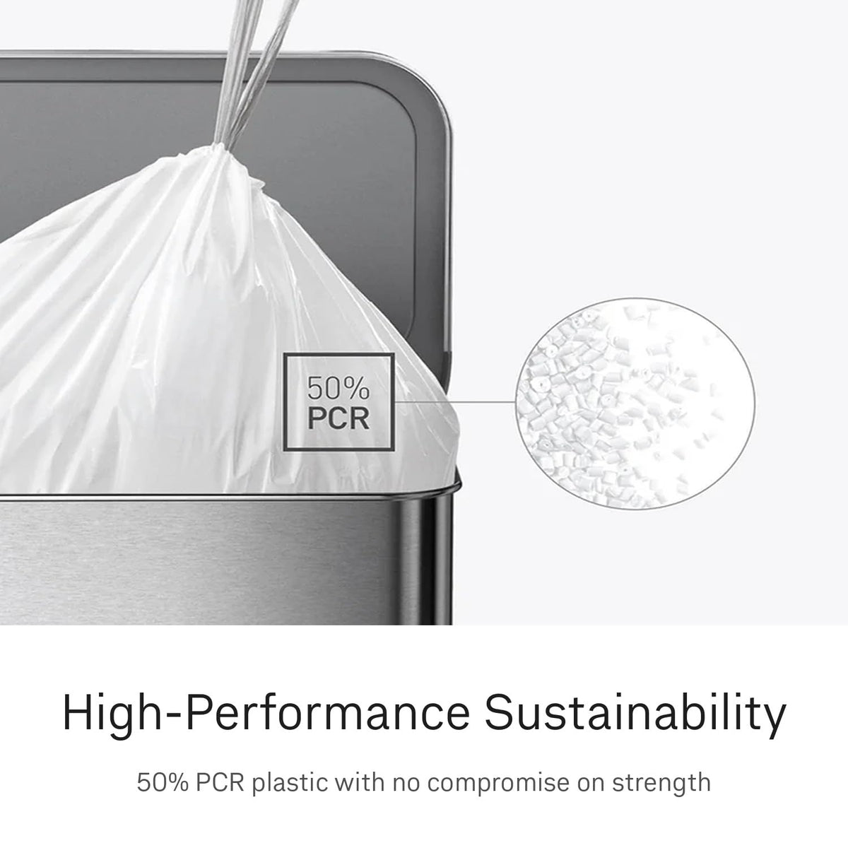 100 Count Drawstring Kitchen Trash Bags, 30-45 Liter, White R832432