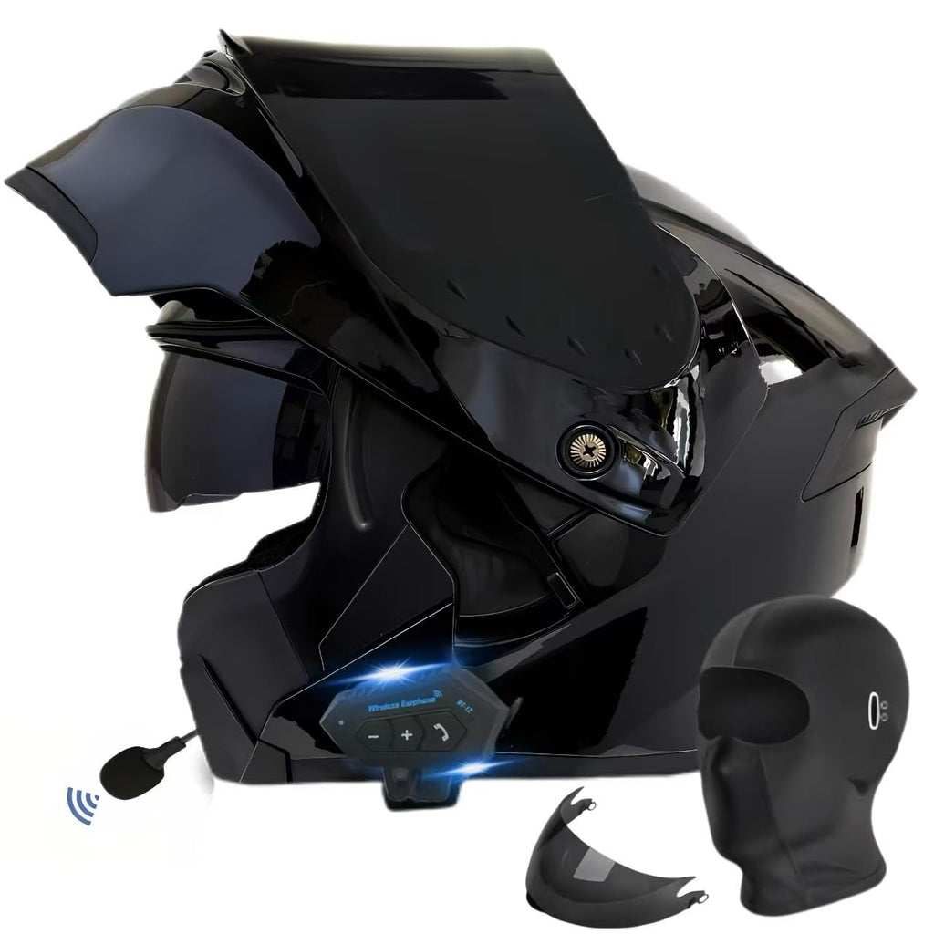 DOT Approved Flip Up Full Face Motorcycle Helmet with Dual Speakers and Microphone N55940