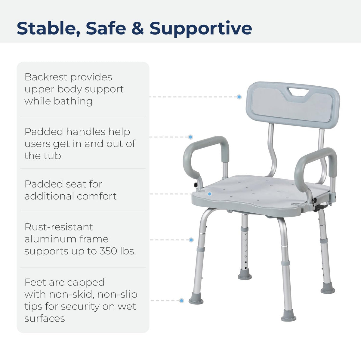 Gray Swivel Shower Chair with Arms and Back R69207