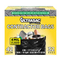 42 Gallons 4 Mil Heavy Duty Contractor Bags 32 Pack with Ties R990