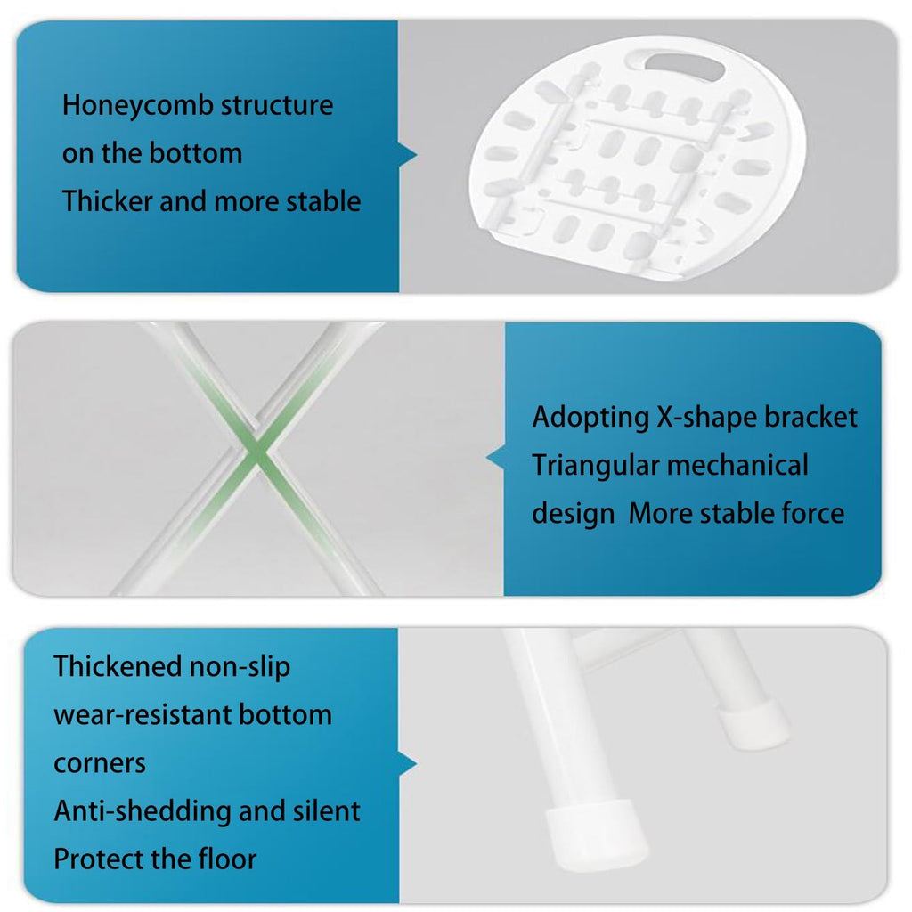 18 inch Portable Folding Plastic Stool with Steel Frame H913