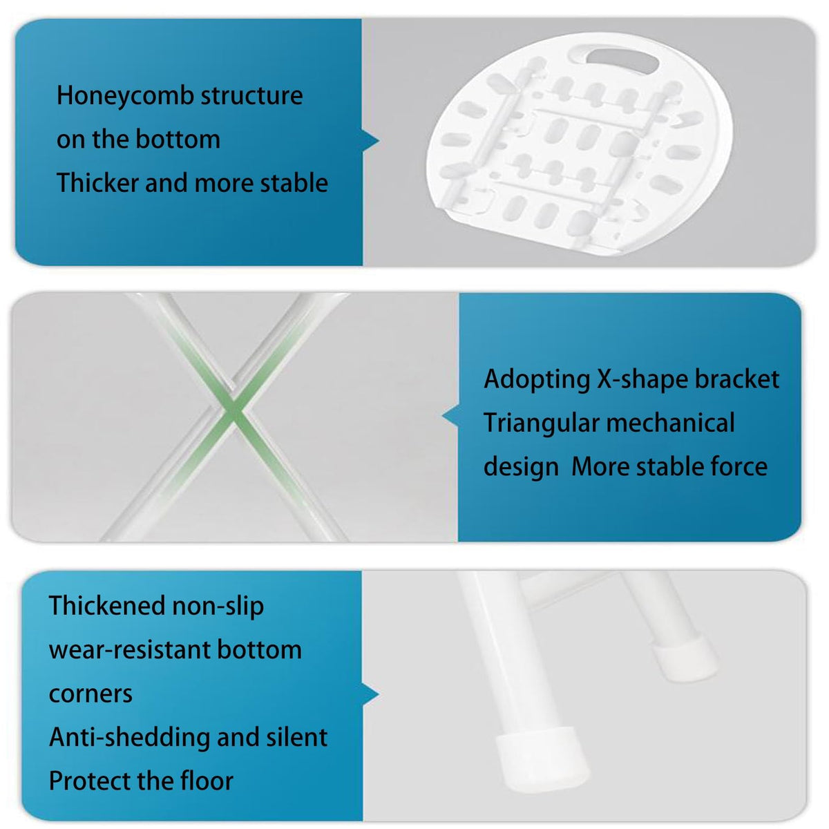 18 inch Portable Folding Plastic Stool with Steel Frame H913