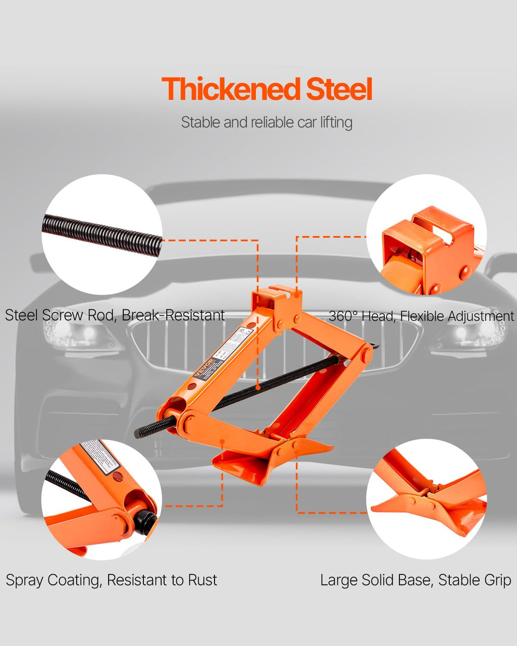 2.5 Ton Scissor Car Jack with Lifting Range A827