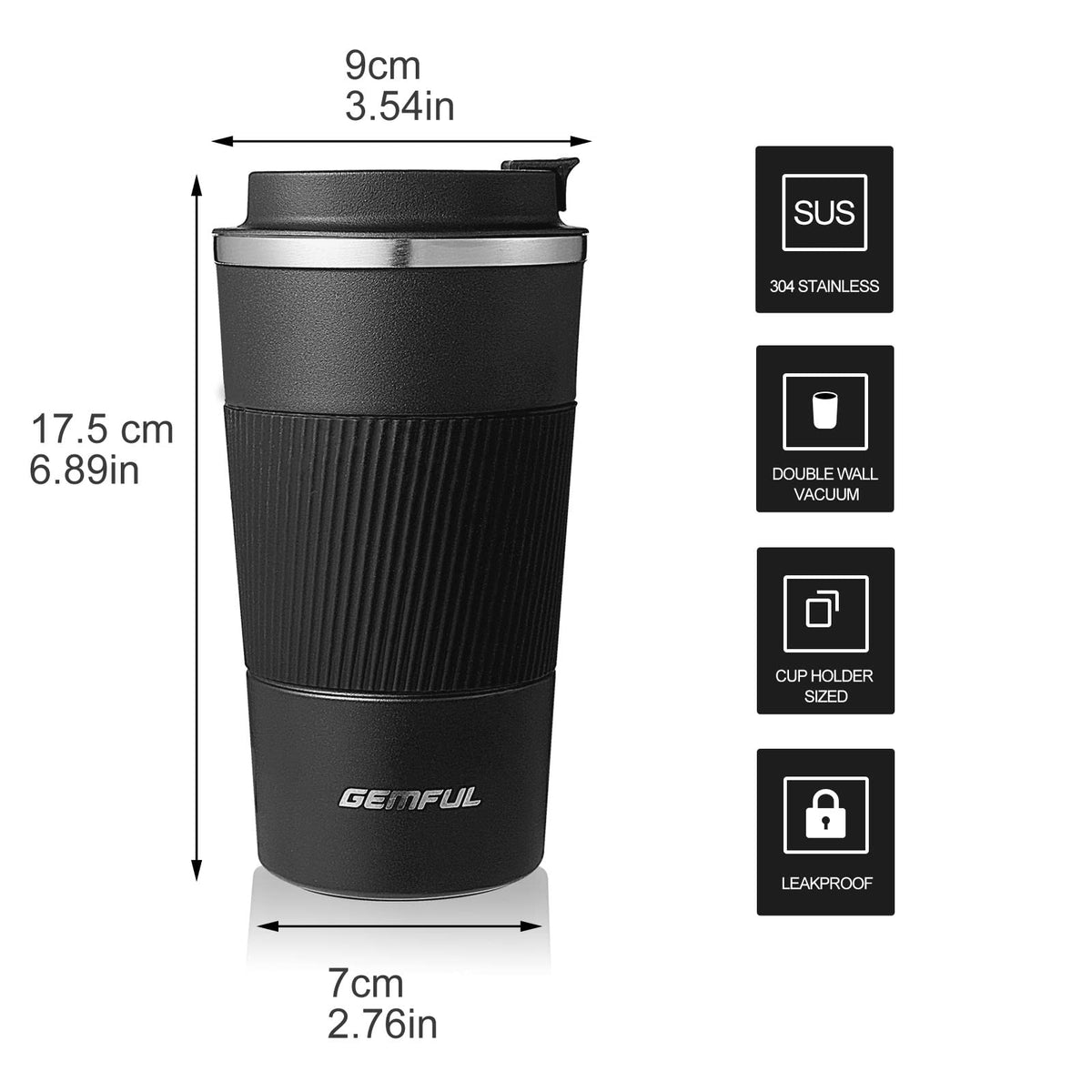 2 Pack 17oz Insulated Travel Coffee Mug with Lid S994640