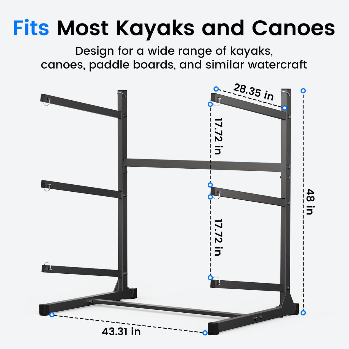 Kayak Storage Rack, Freestanding Steel Stand B327636