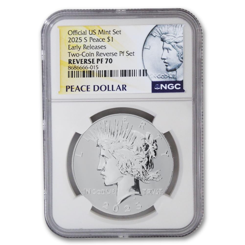 Set of 2 American Silver Morgan and Peace Dollar S4202