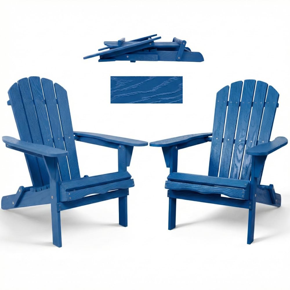 Folding Solid Cedar Wood Adirondack Chair H4088