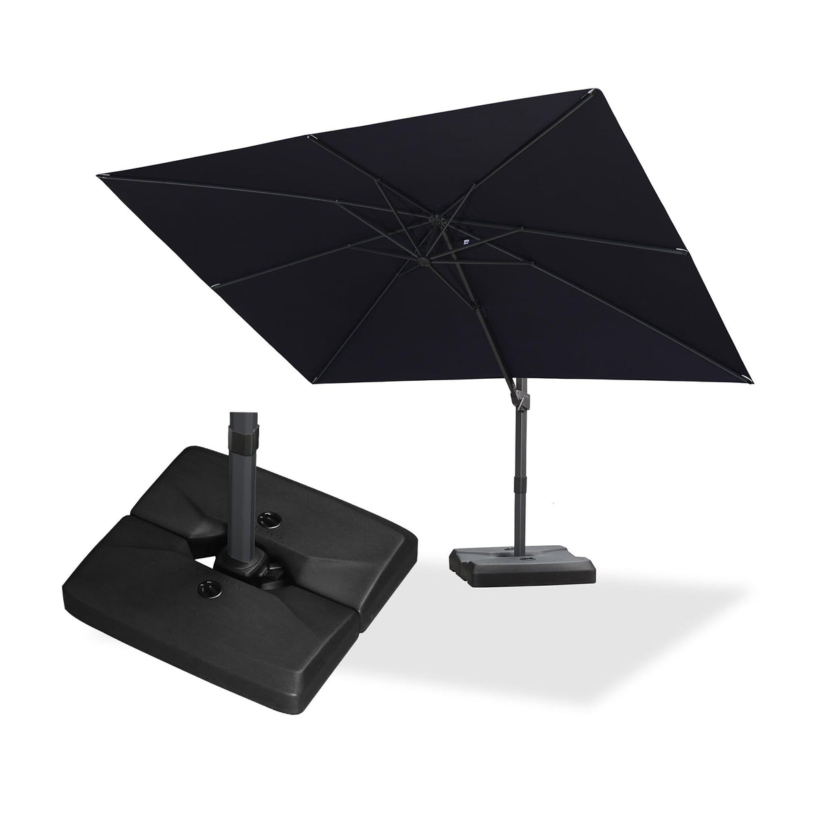 Navy Blue Cantilever Umbrella with Base I6812