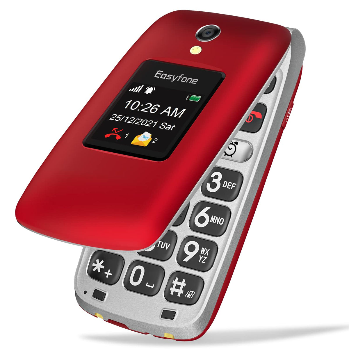 Unlocked 4G Big Button Flip Cell Phone with SOS Button & Charging Dock P302497