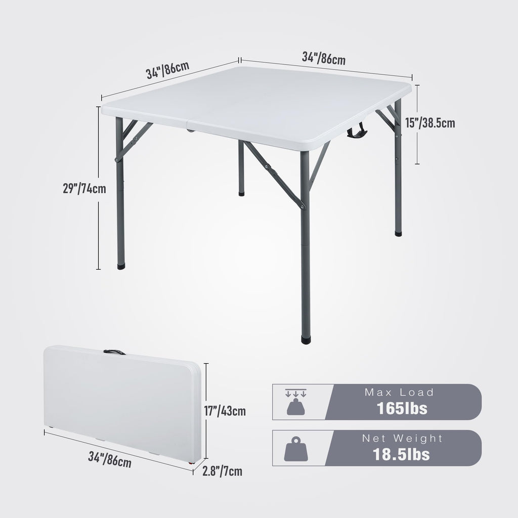 White Square Folding Card Table V484237