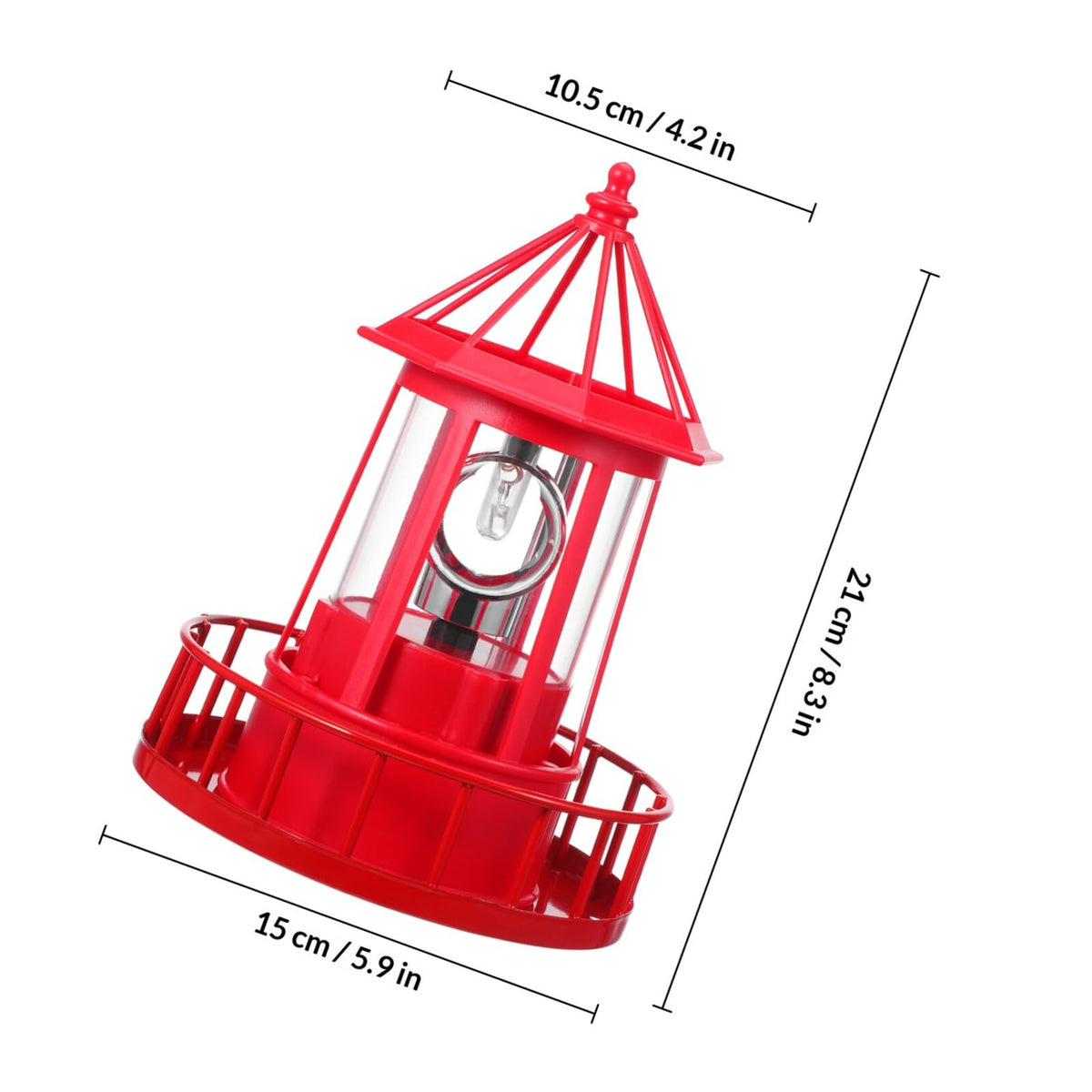Solar Powered Rotating Lighthouse Figurine I6830