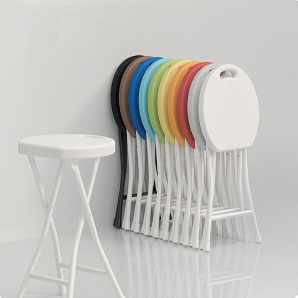 18 inch Portable Folding Plastic Stool with Steel Frame H913