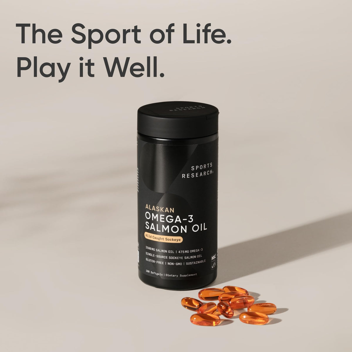 Omega-3 Wild Sockeye Salmon Oil 2500mg 180 Softgels J657