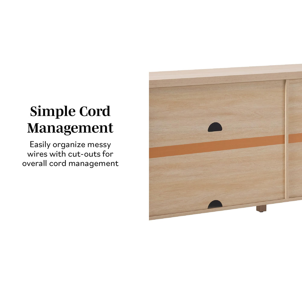 70 Inch Coastal Oak Sideboard Buffet D611987