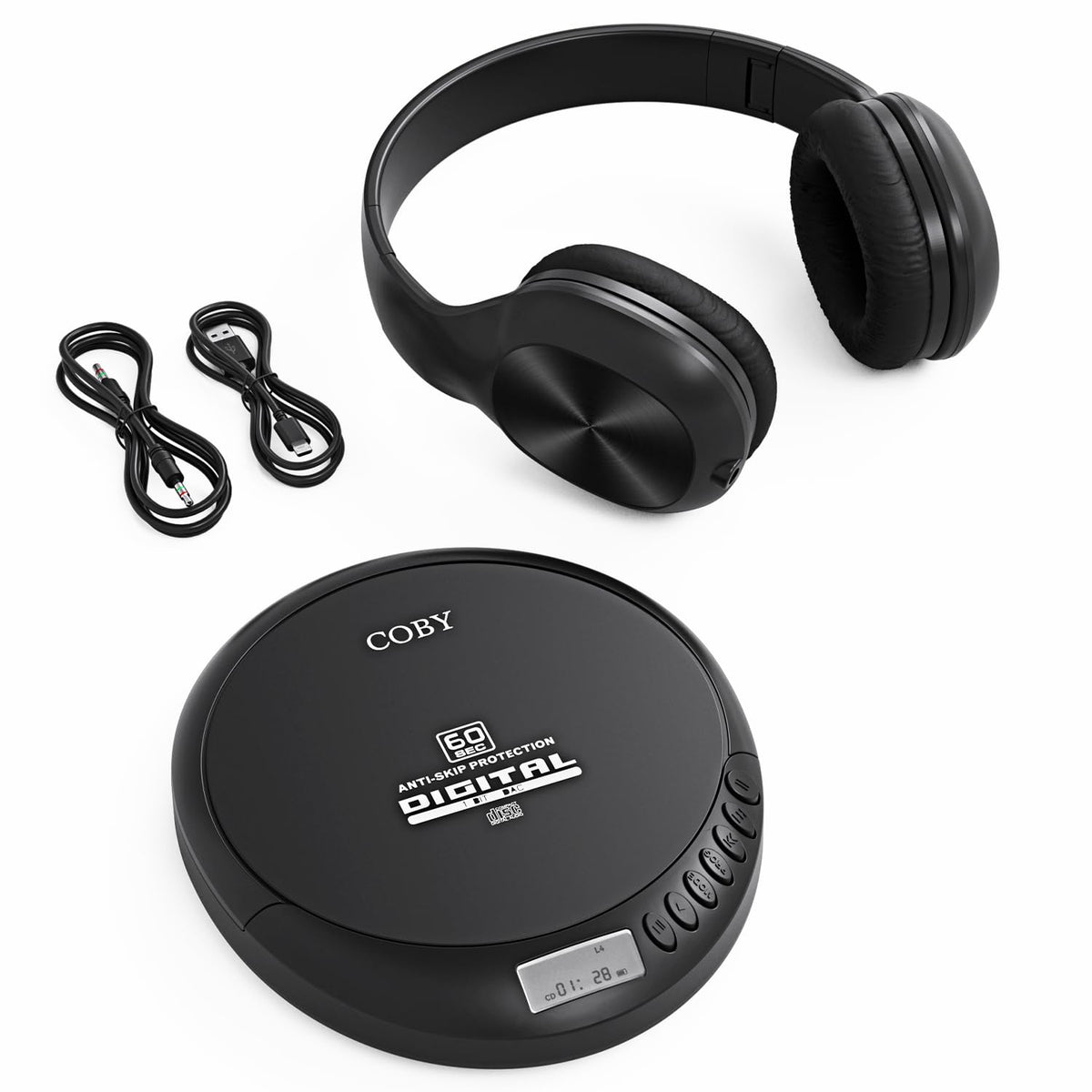 Portable CD Player with Headphones, FM Radio, Black G830