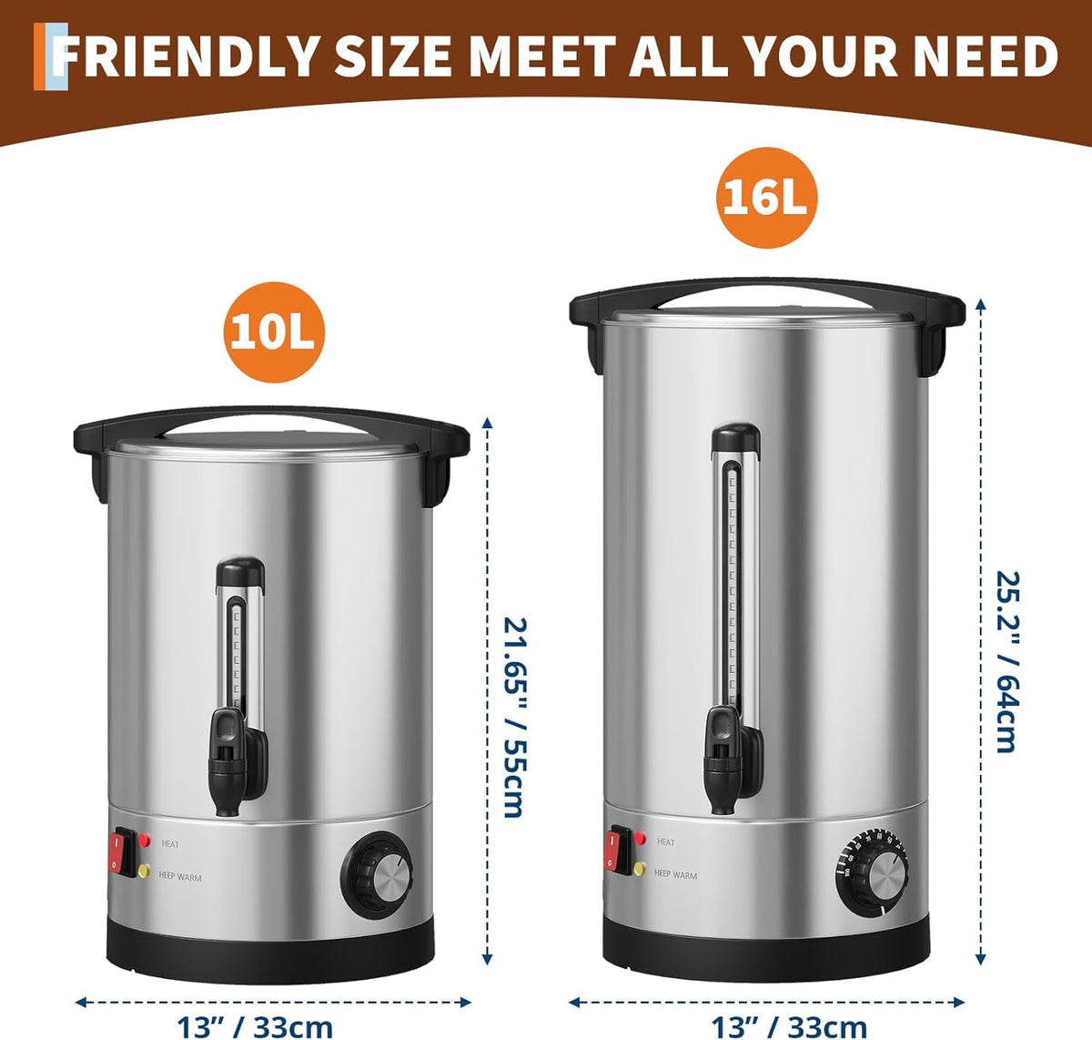 70 Cup Stainless Steel Commercial Coffee Urn K47460
