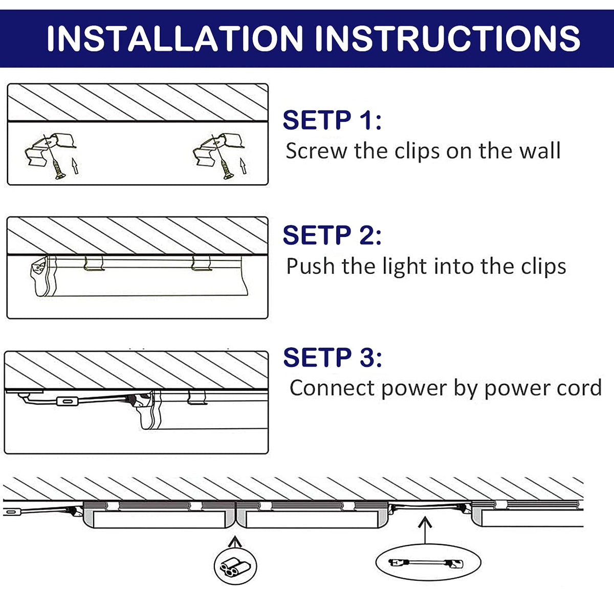 48 Pack 2FT 10W 6000K Linkable LED Shop Light with On/Off Switch V384