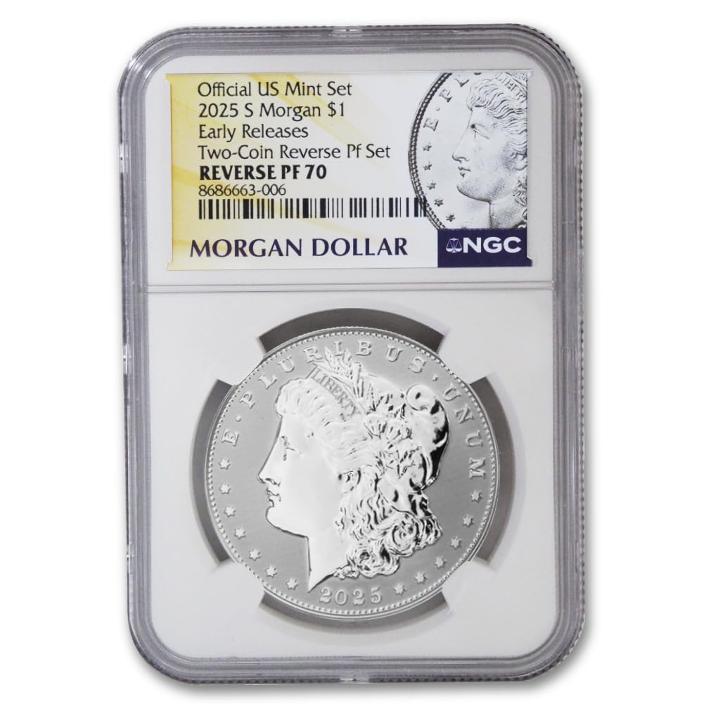 Set of 2 American Silver Morgan and Peace Dollar S4202