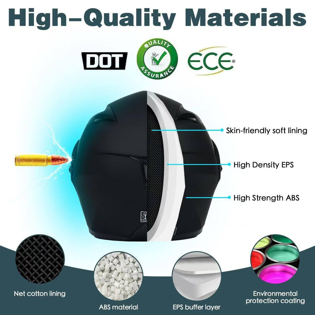 DOT Approved Flip Up Full Face Motorcycle Helmet with Dual Speakers and Microphone N55940