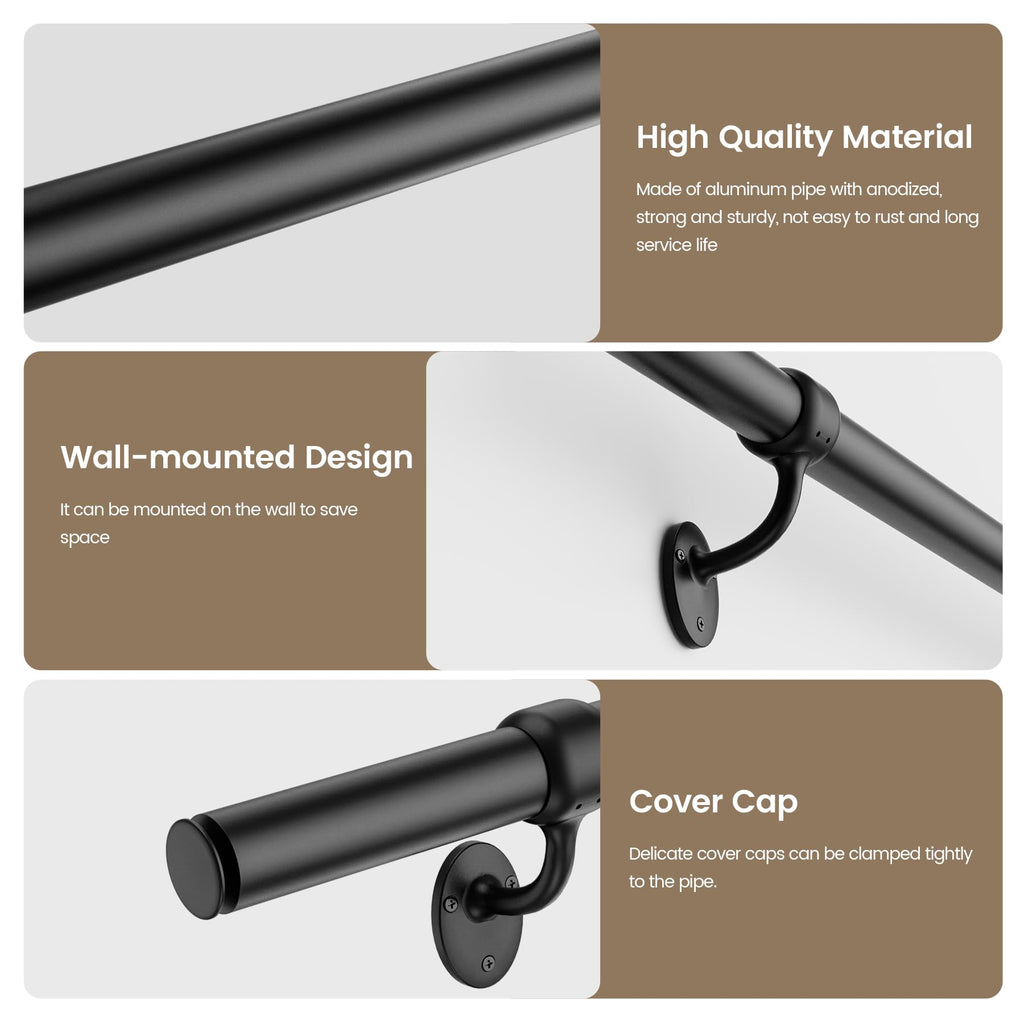 6 Feet Round Aluminum Stair Railing E50394