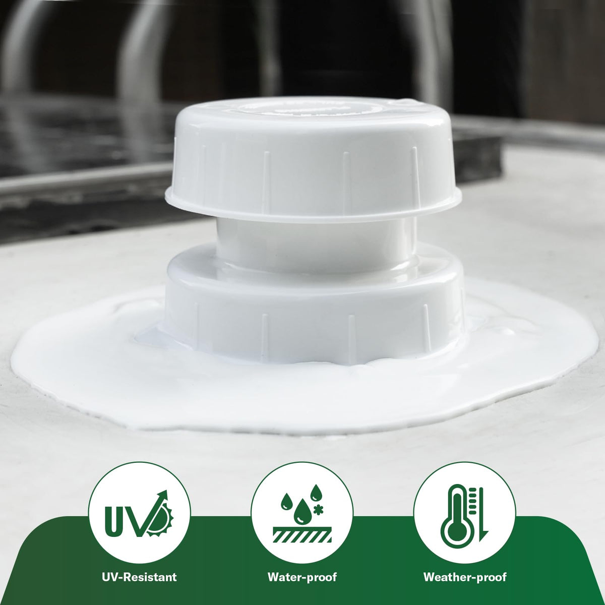 White RV Vent Cap for 1 to 2 3/8" Pipe Z14755
