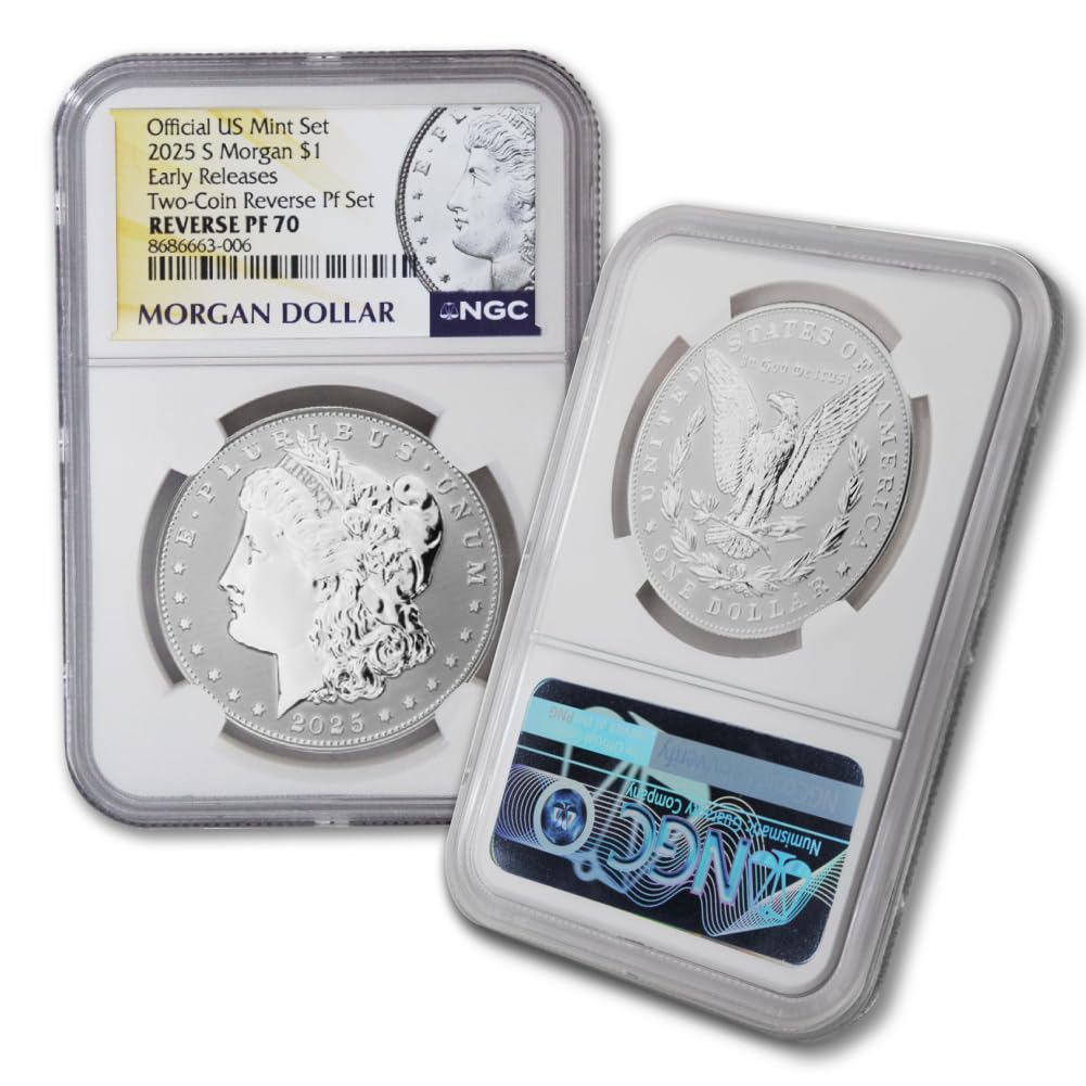Set of 2 American Silver Morgan and Peace Dollar S4202