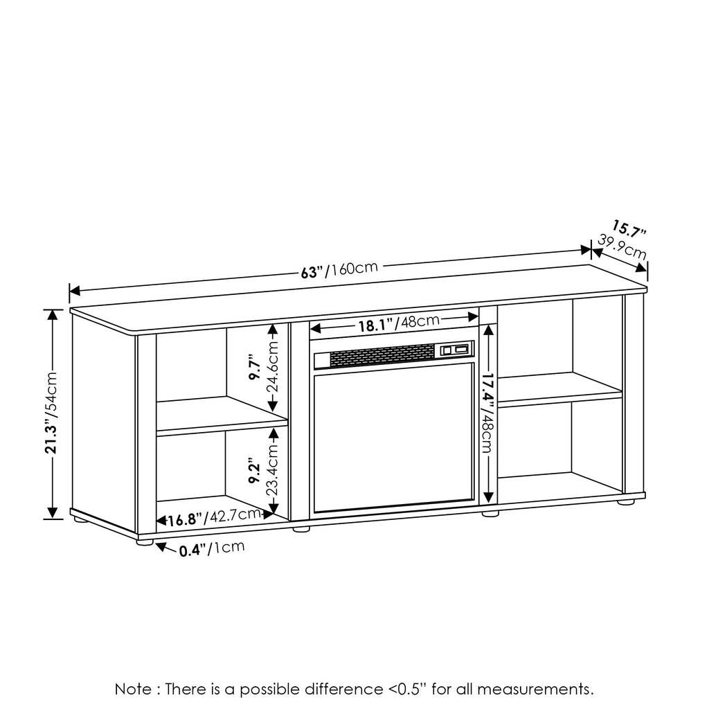 3-Tier Fireplace TV Stand for 70 Inch TV E1086