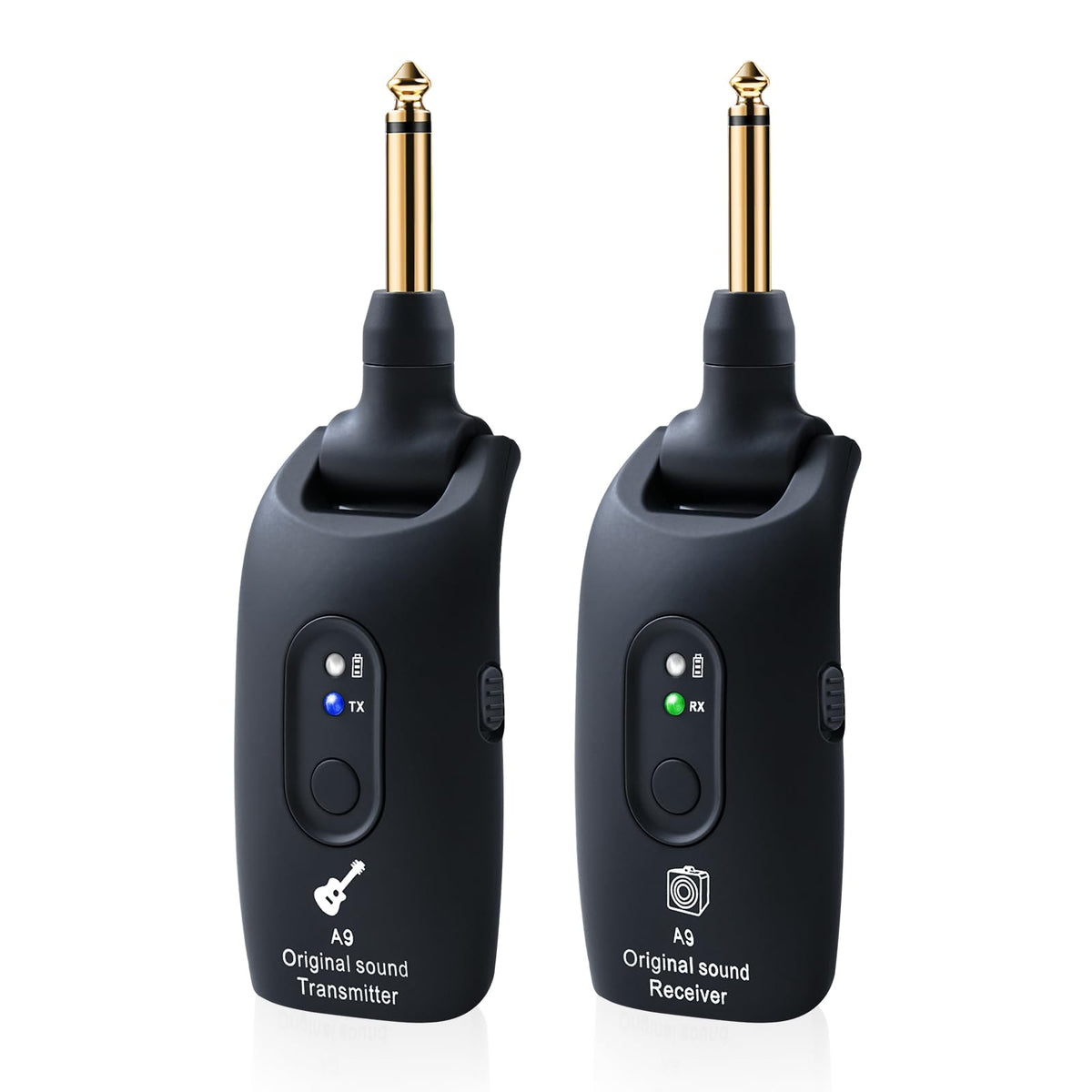 Wireless Guitar System 2.4GHz Transmitter and Receiver Black I72354