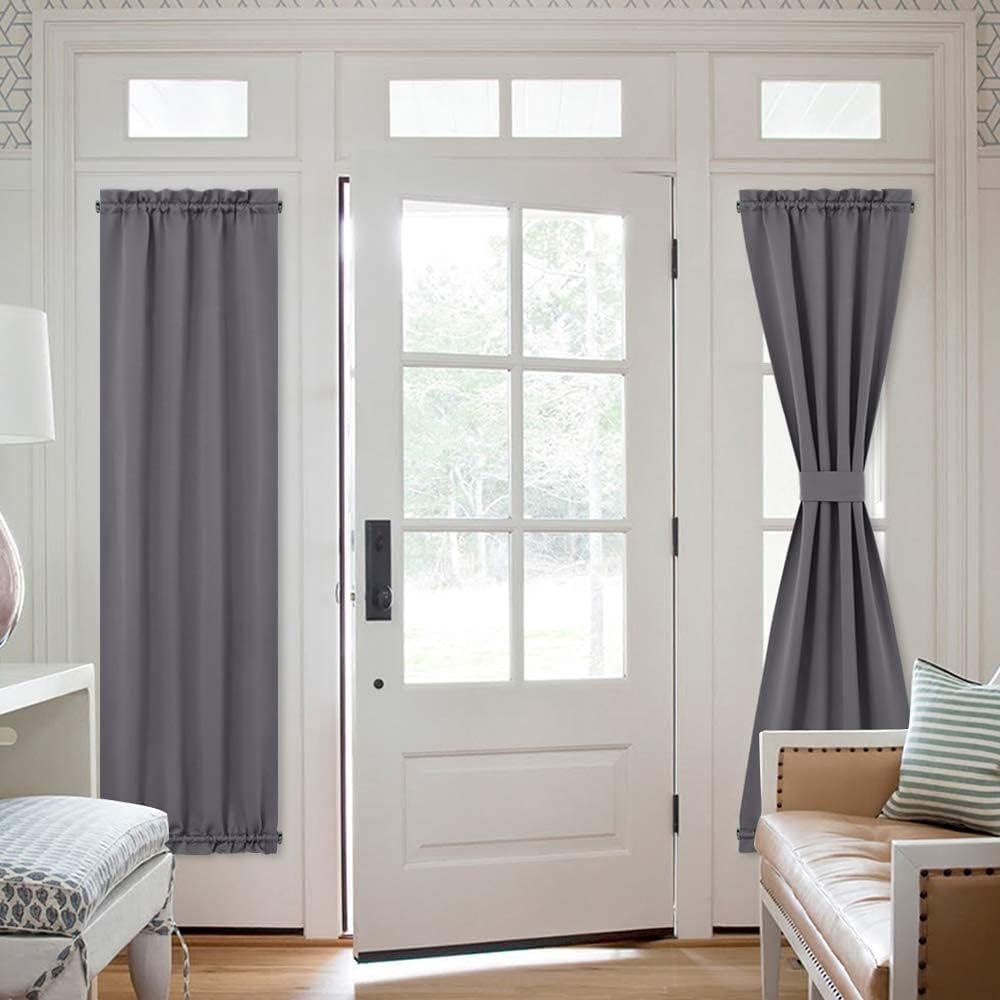 Grey Blackout Thermal Insulated Curtains J773871