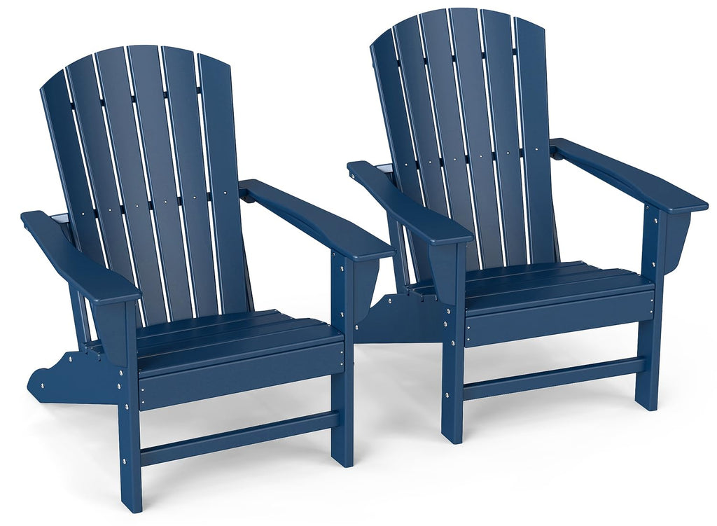 Oversized Adirondack Chairs Set of 2 HDPE All Weather Blue Q967141