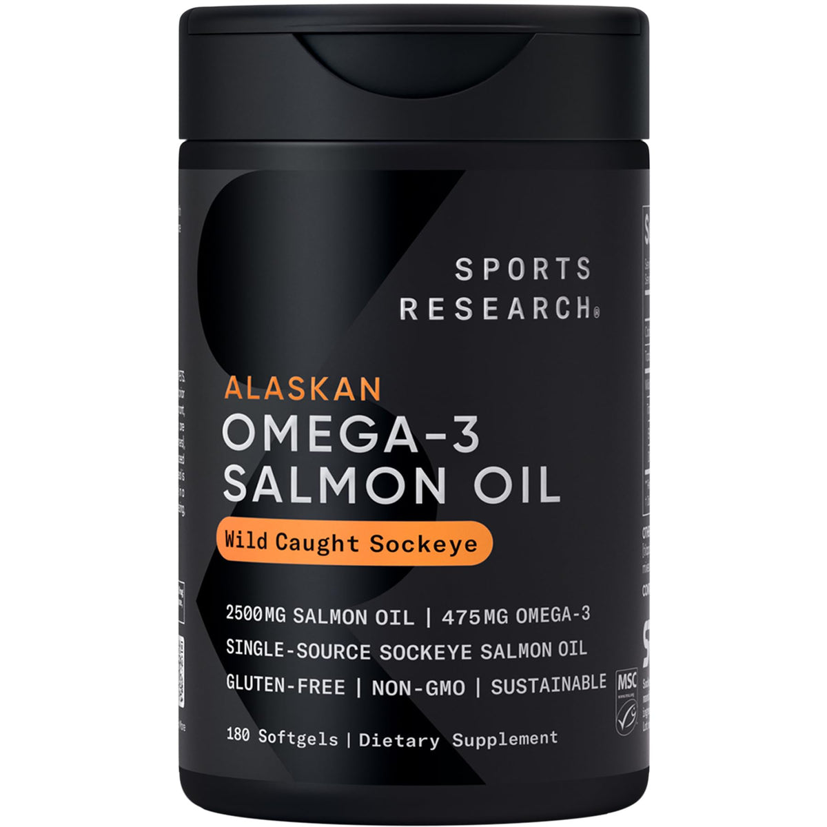 Omega-3 Wild Sockeye Salmon Oil 2500mg 180 Softgels J657