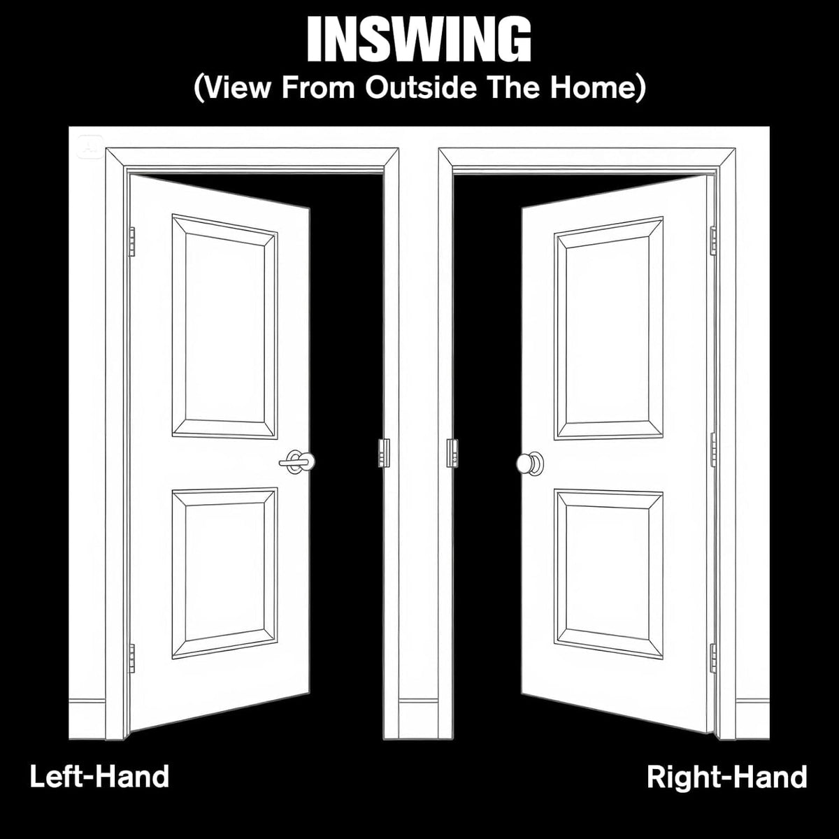 36" x 80" Left Hand Inswing Exterior Door with White Frame W779