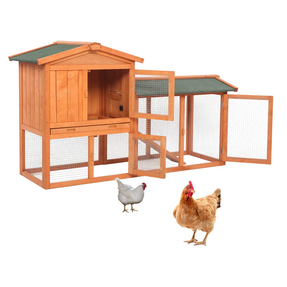 Wooden Chicken Coop with Waterproof Roof and Nesting Box L316602